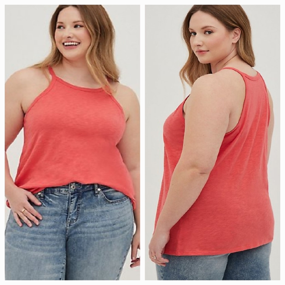 NWT Torrid High Neck Coral Tank 5x